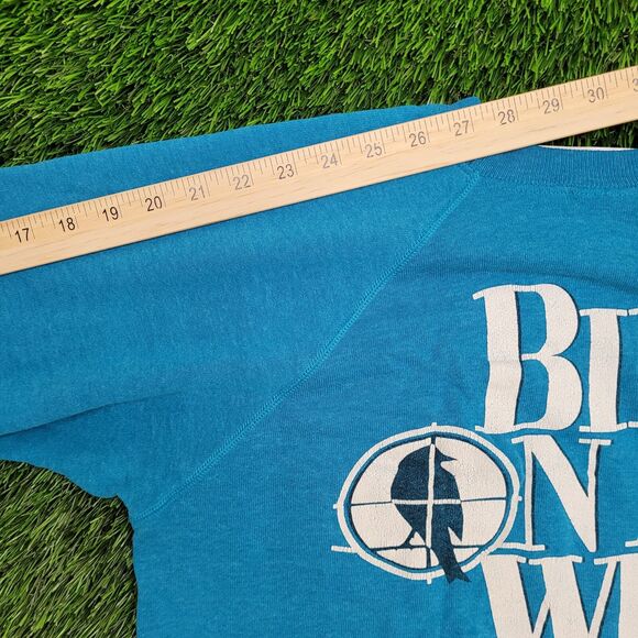 Vintage Movie Raglan Sweatshirt Womens Large 21x21 Blue Boxy - Picture 3 of 15